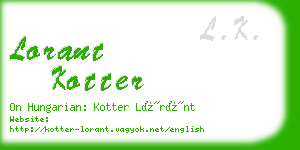 lorant kotter business card